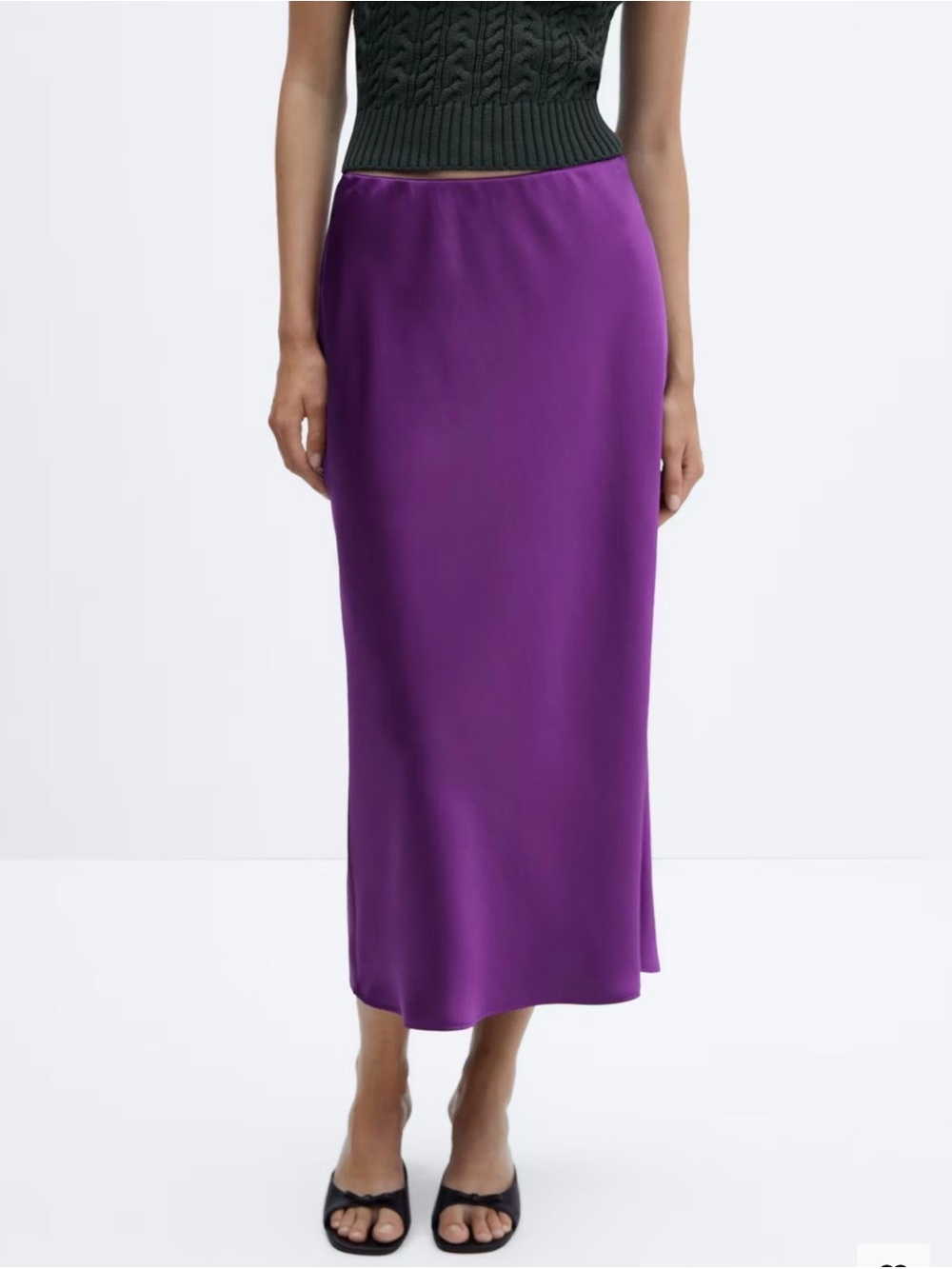 Mango Purple Satin Maxi Skirt